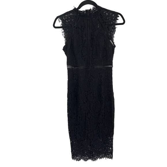 Bardot Dress Lace Panel shift black size 2 XS - Picture 1 of 4